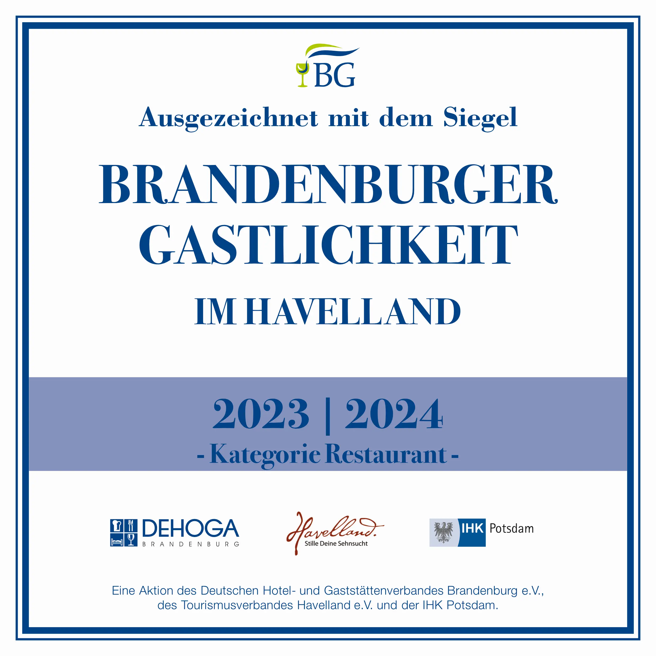 Bg Plakette Havelland Kategorie Restaurant 2023 2024